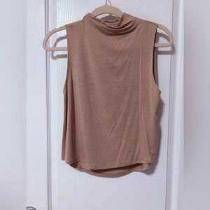 Aritzia Babaton Sleeveless Mauve Mock Neck Top